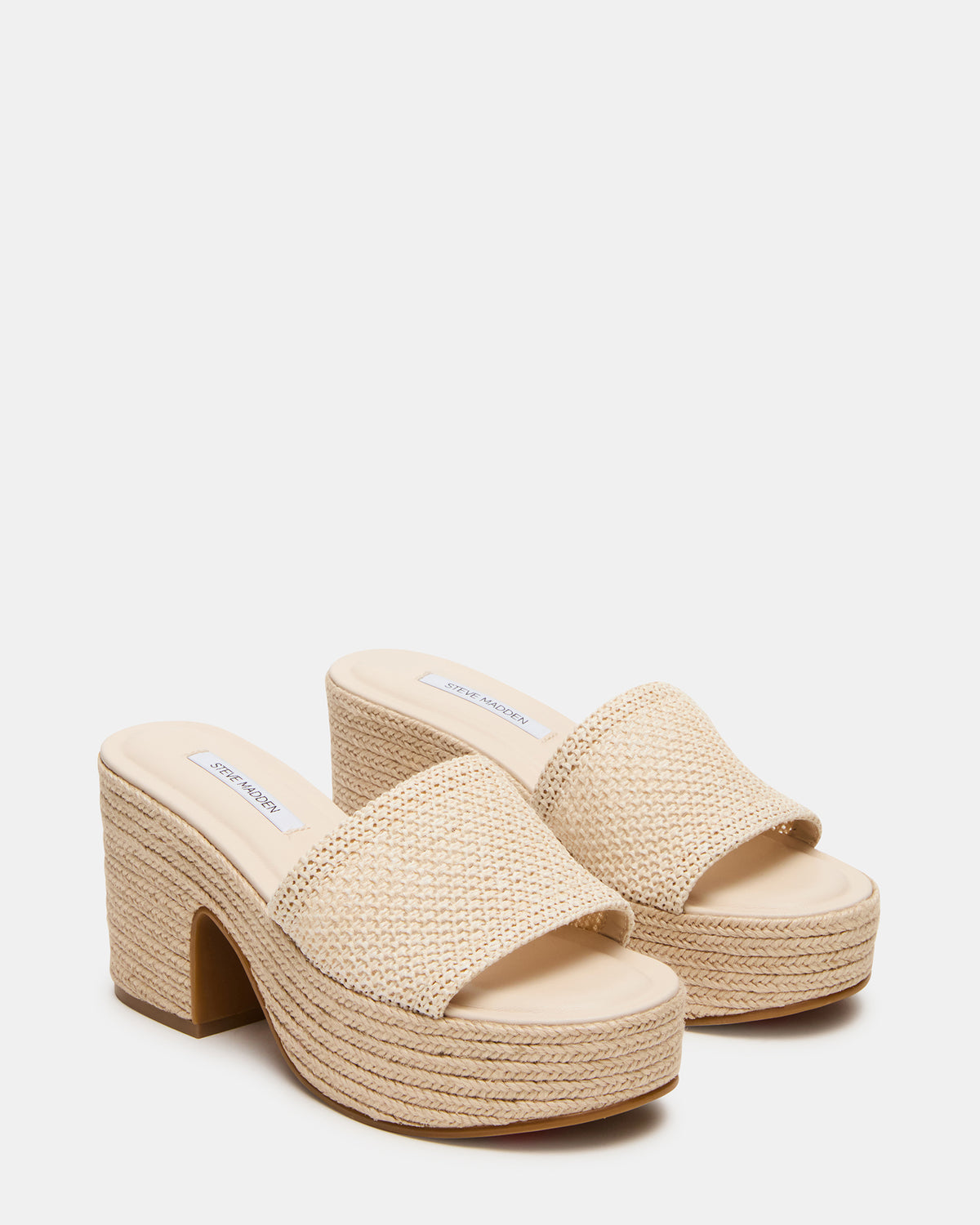 TRIPPY Natural Raffia Platform Mule Women's Sandal | Steve Madden