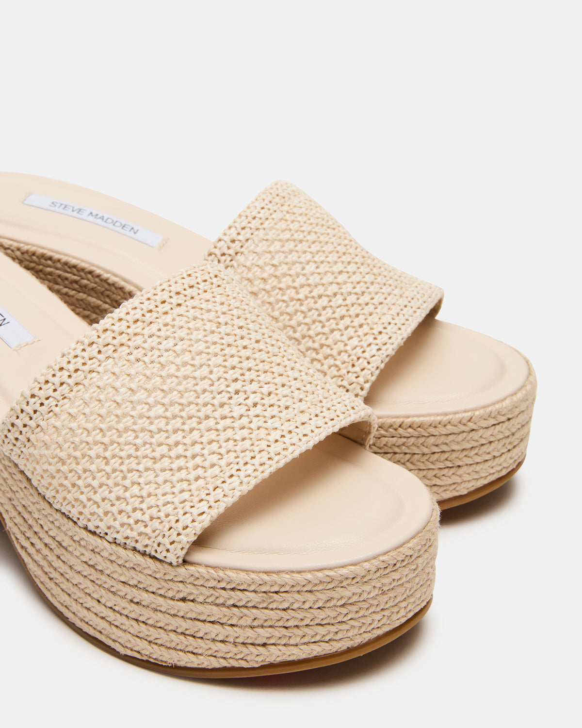 TRIPPY Natural Raffia Platform Mule Women's Sandal | Steve Madden