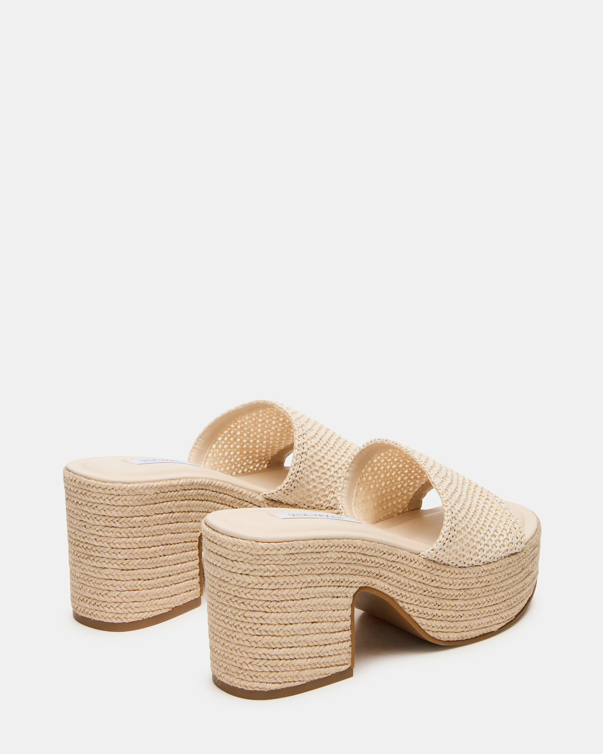 TRIPPY Natural Raffia Platform Mule Women's Sandal | Steve Madden