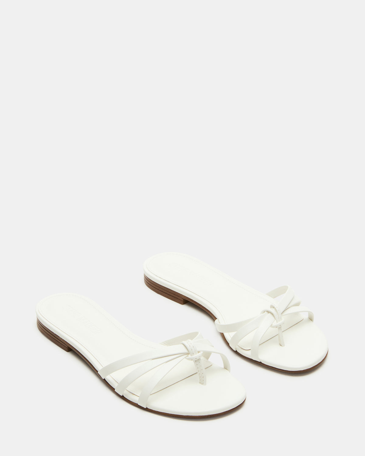 CALISSI White Leather Strappy Women's Slide Sandal | Steve Madden