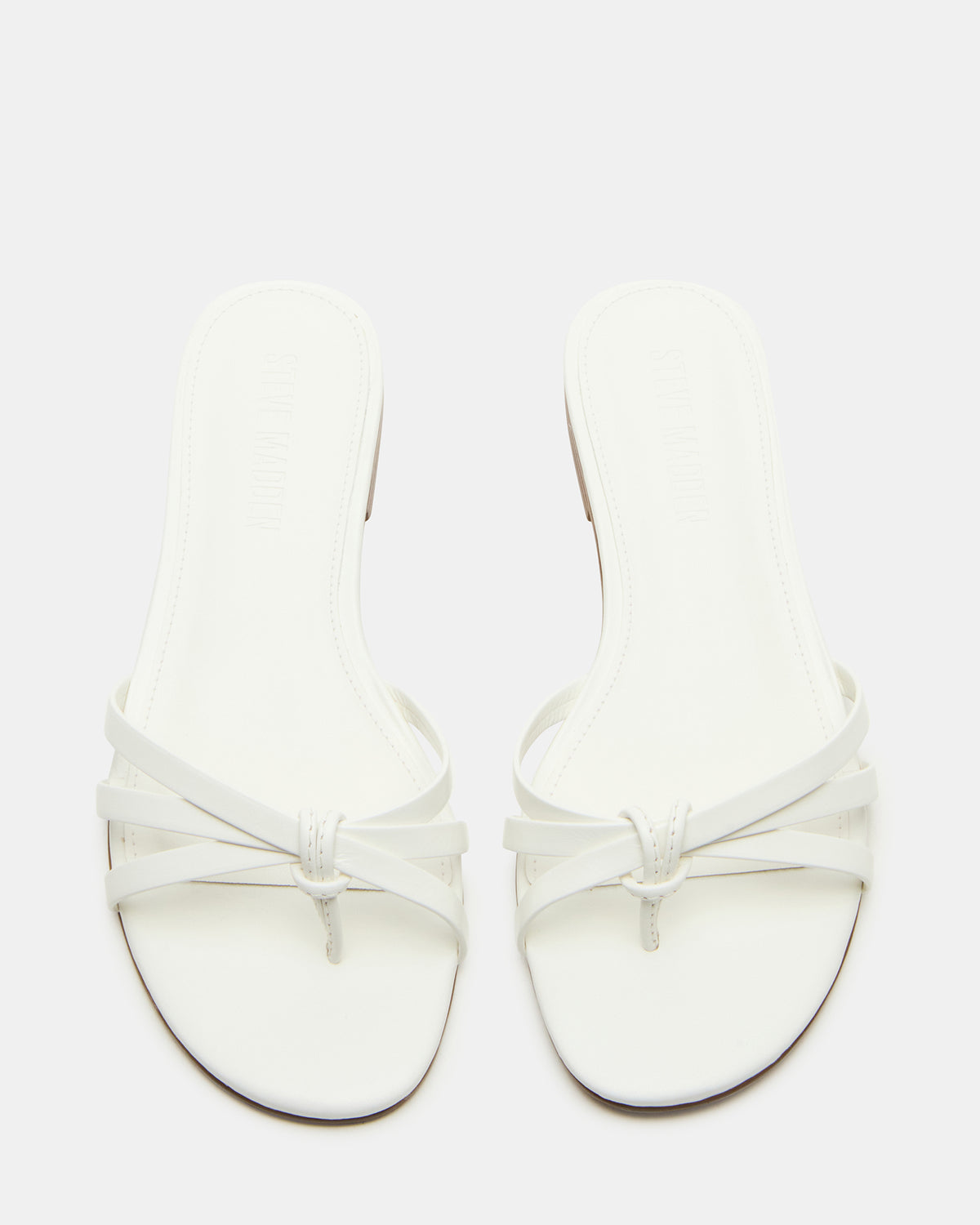 CALISSI White Leather Strappy Women's Slide Sandal | Steve Madden