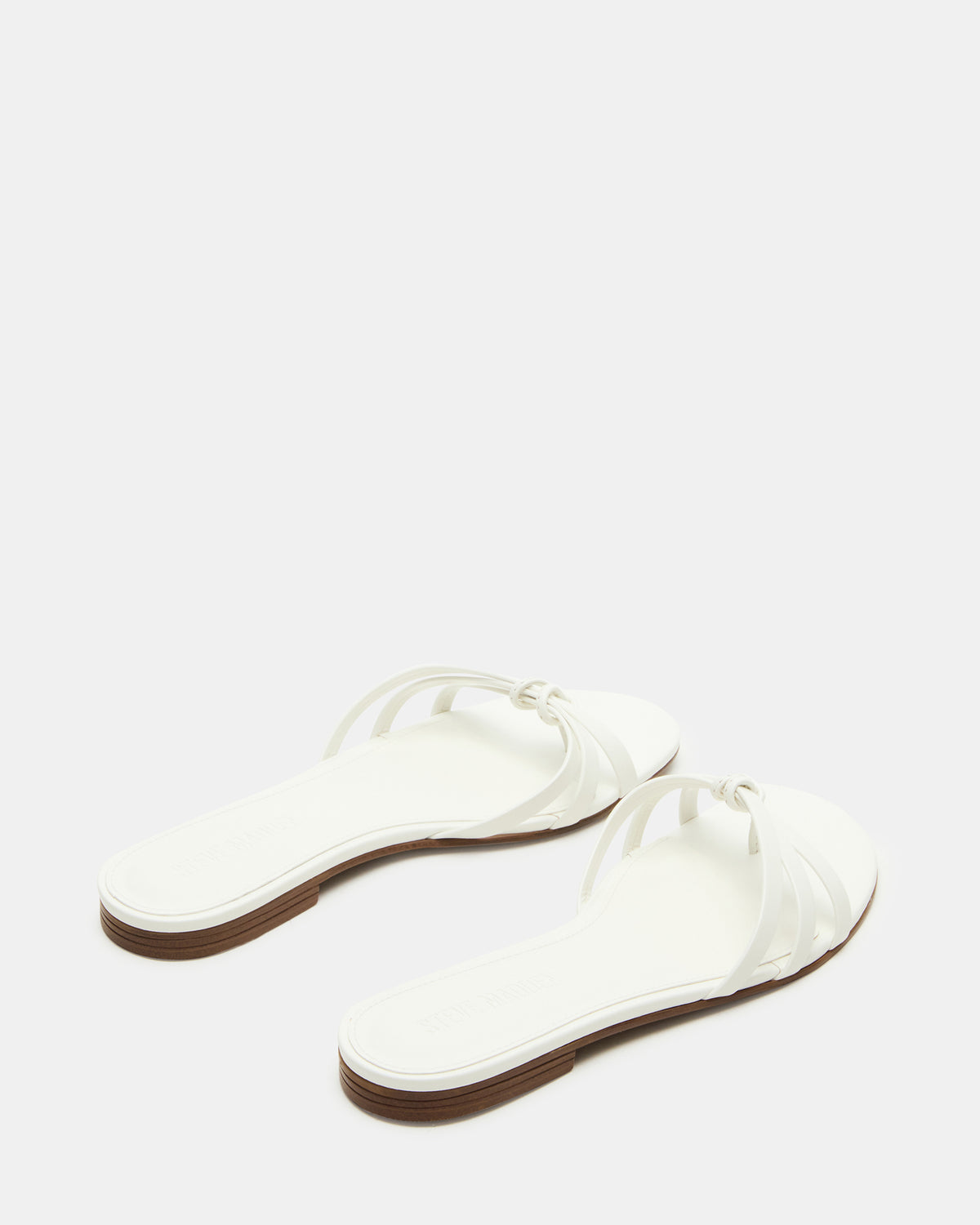 CALISSI White Leather Strappy Women's Slide Sandal | Steve Madden