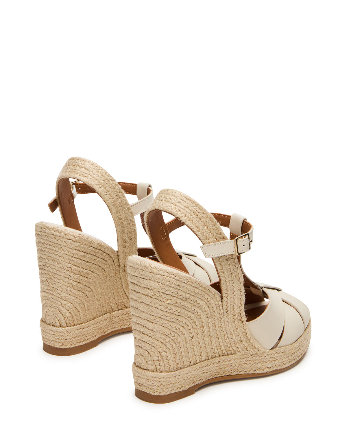 THELMA Bone Leather Espadrille Wedge Ankle Strap Women's Sandal | Steve Madden