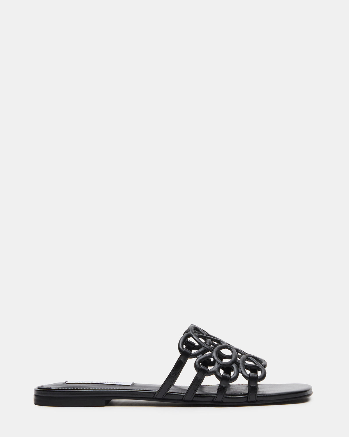 LOTUS Black Leather Square-Toe Slide Women's Sandal | Steve Madden
