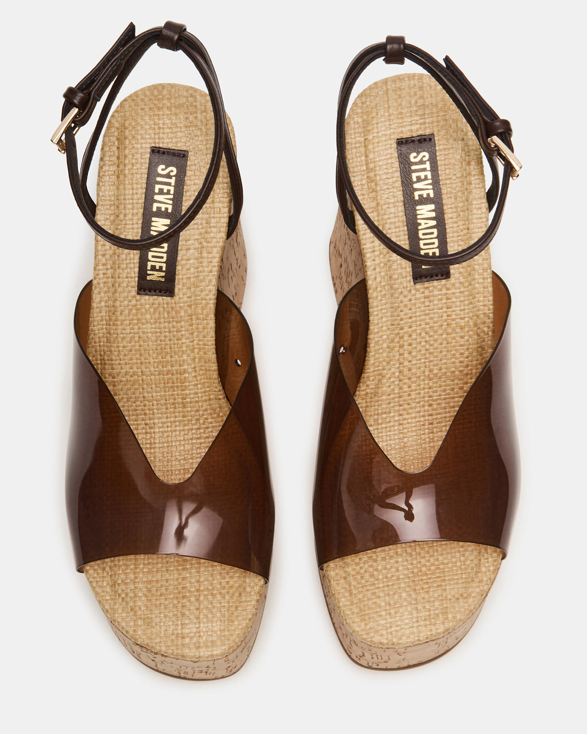 SINAI Brown Square-Toe Platform Wedge Strappy Women's Sandal | Steve Madden