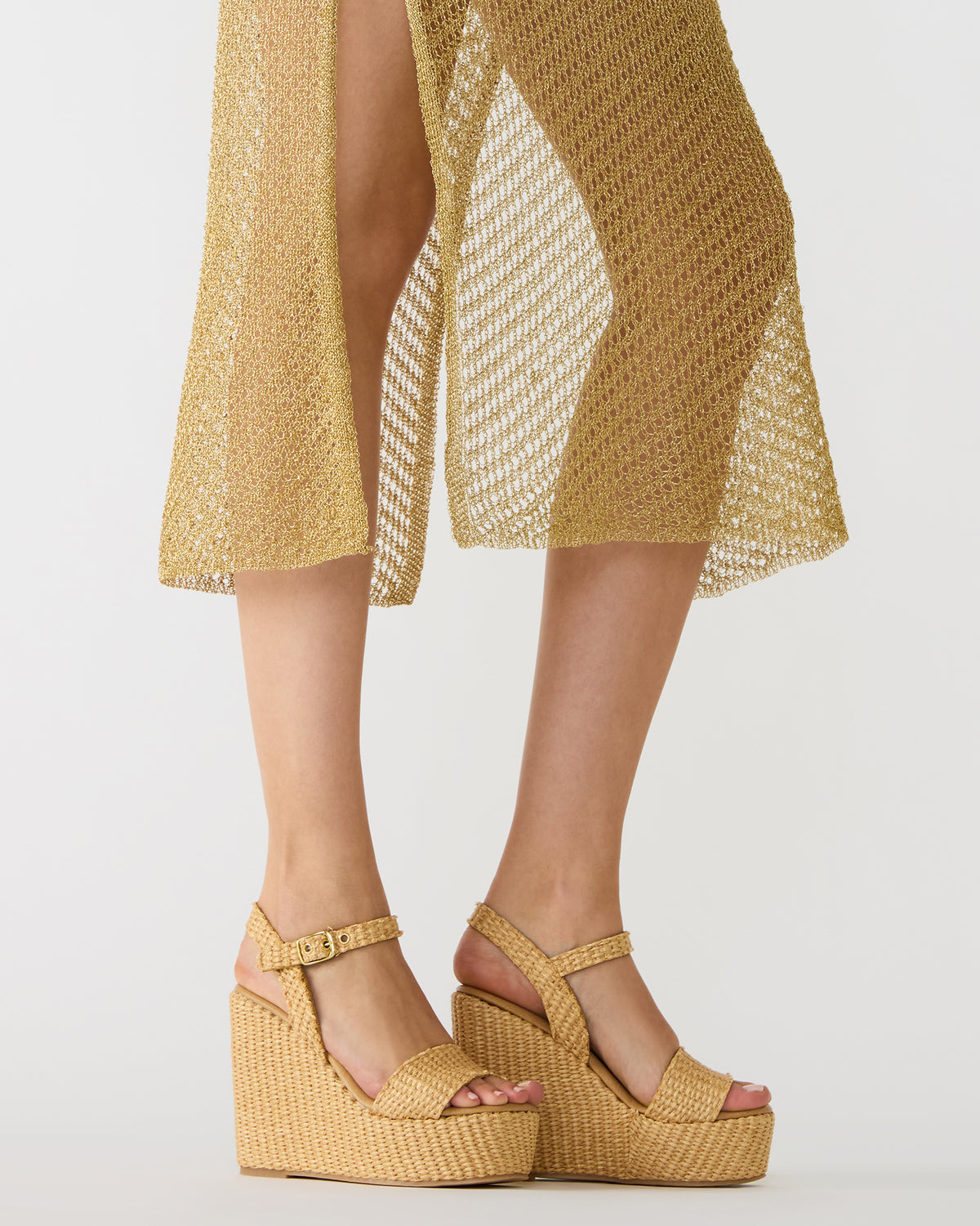 PALM Natural Raffia Platform Wedge Women's Sandal | Steve Madden