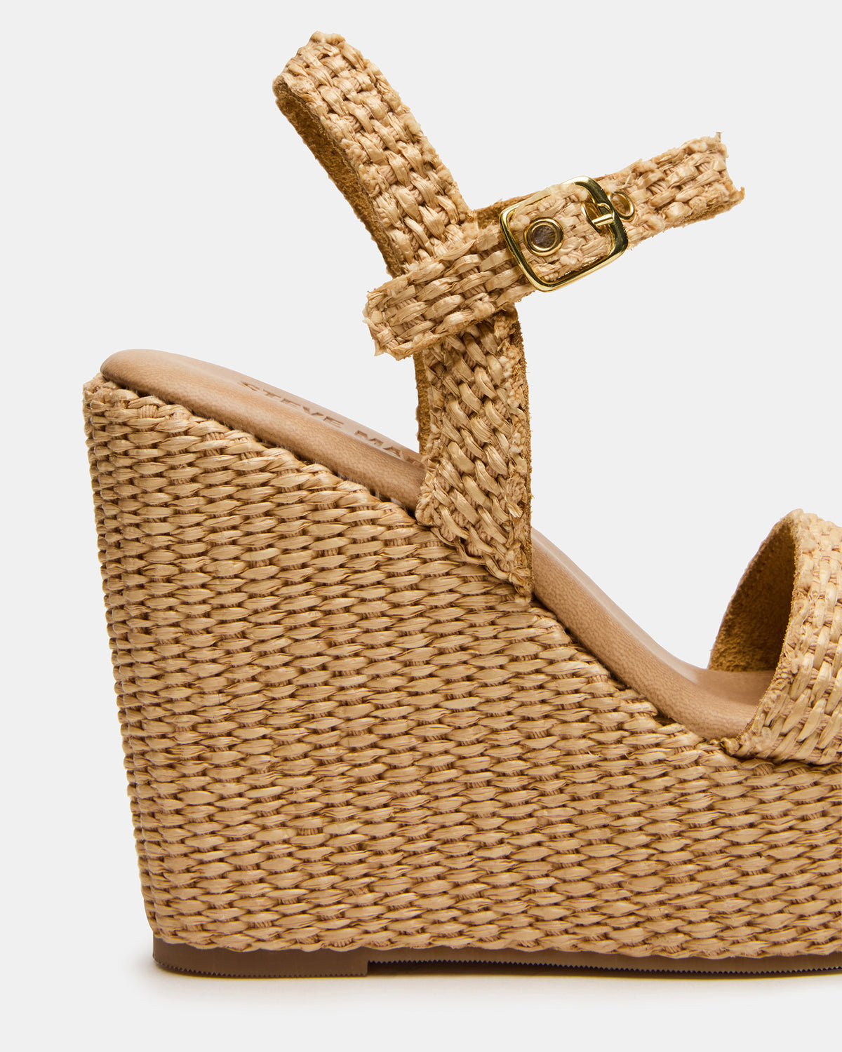 PALM Natural Raffia Platform Wedge Women's Sandal | Steve Madden