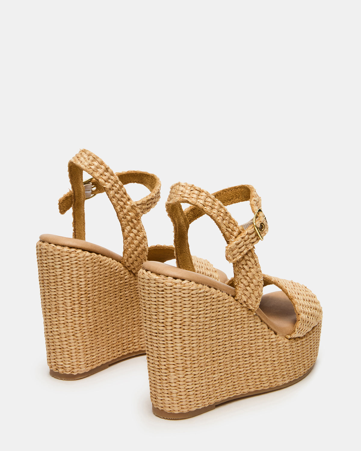 PALM Natural Raffia Platform Wedge Women's Sandal | Steve Madden
