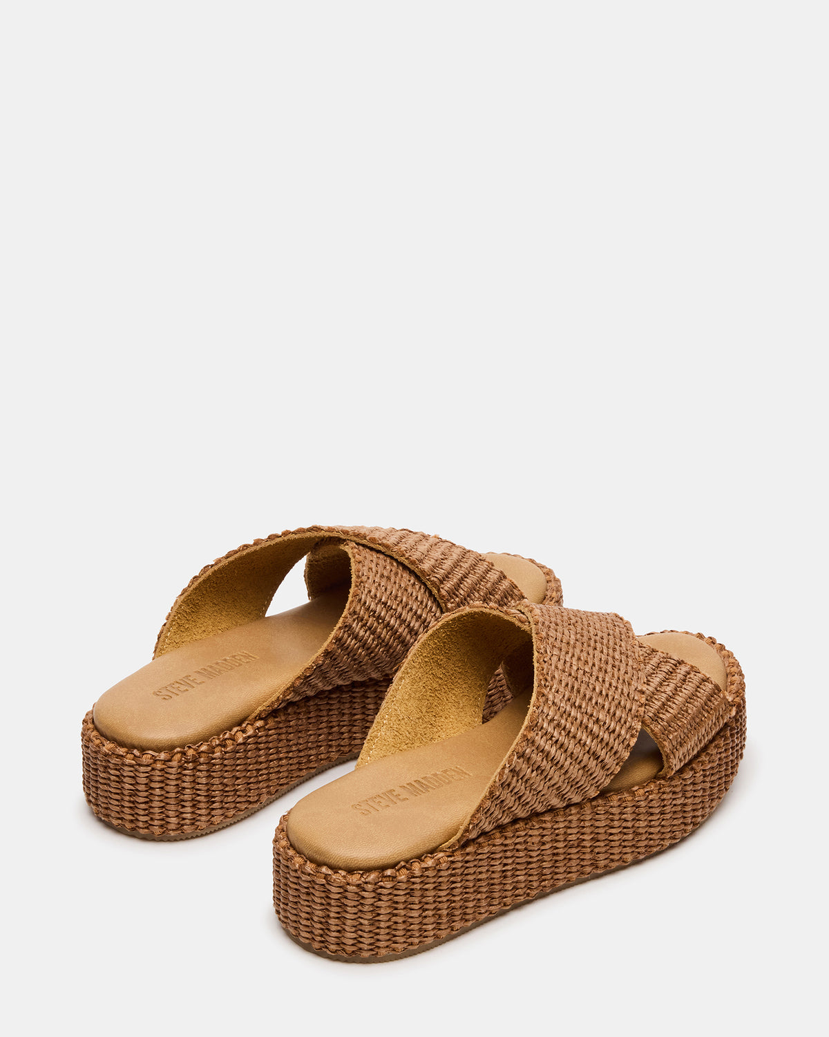 TULUM Brown Raffia Platform Flatform Women's Sandal | Steve Madden