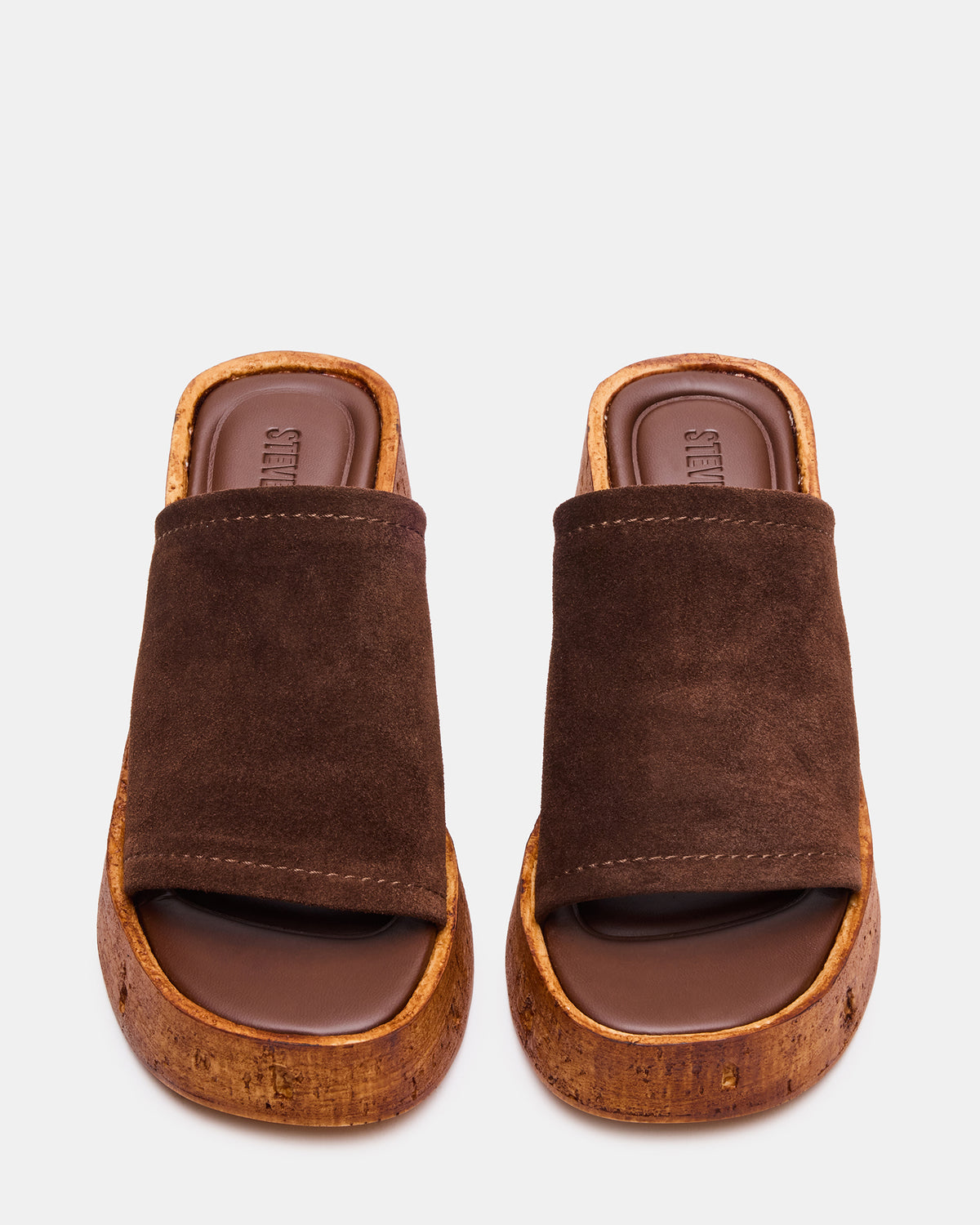 CELLAR Brown Suede Platform Wedge Square-Toe Women's Sandal | Steve Madden