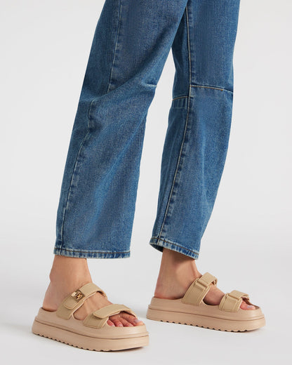 BIGSCHMONA JELLY Natural Women's Platform Slide Sandal | Steve Madden
