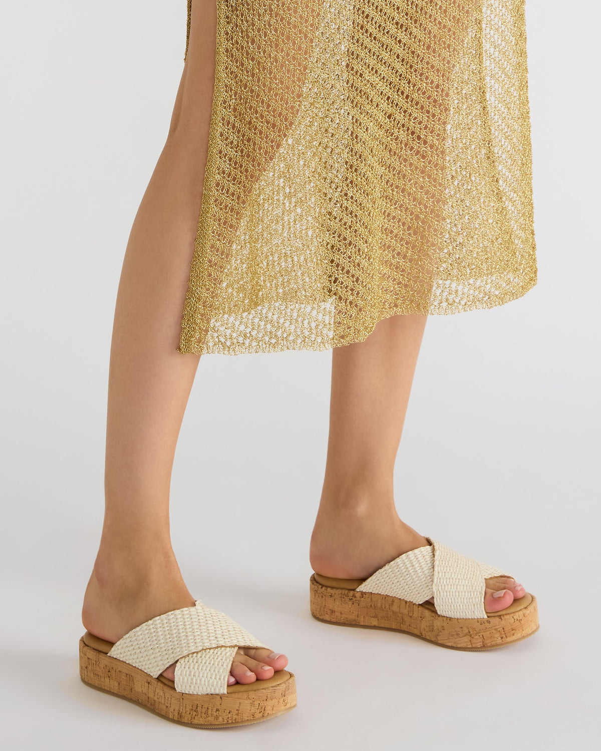TULUM Bone Raffia Platform Flatform Women's Sandal | Steve Madden