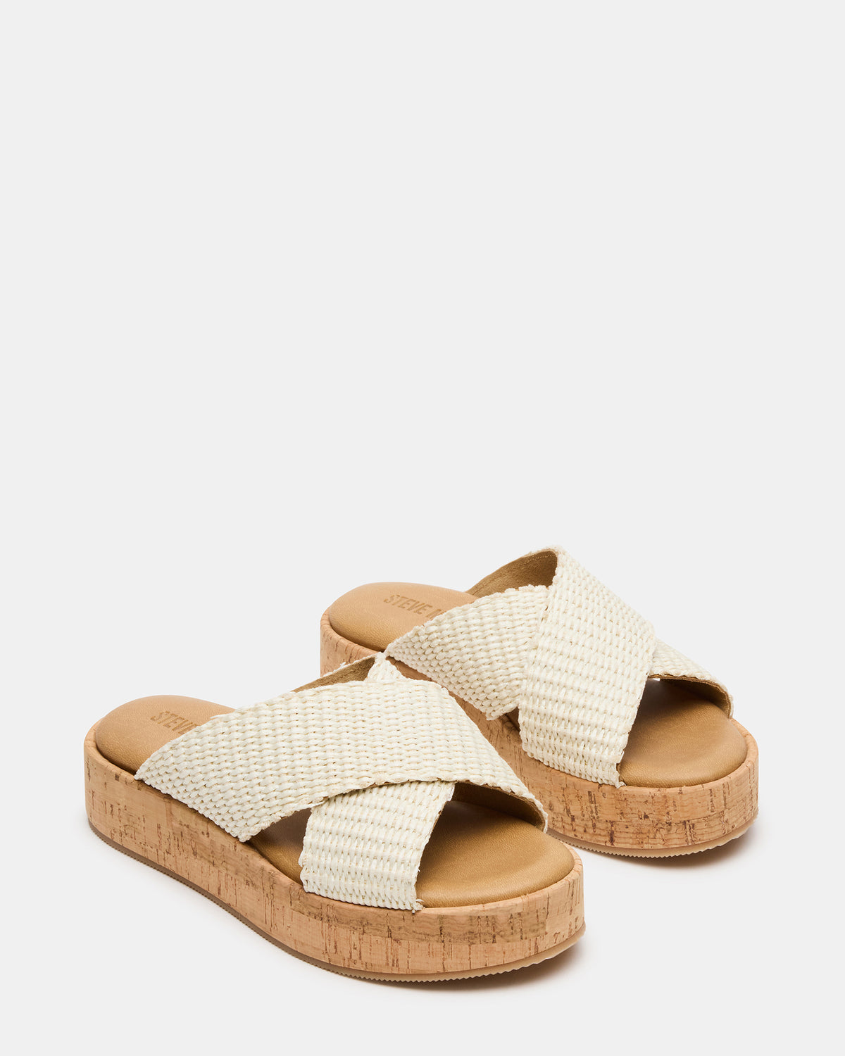 TULUM Bone Raffia Platform Flatform Women's Sandal | Steve Madden