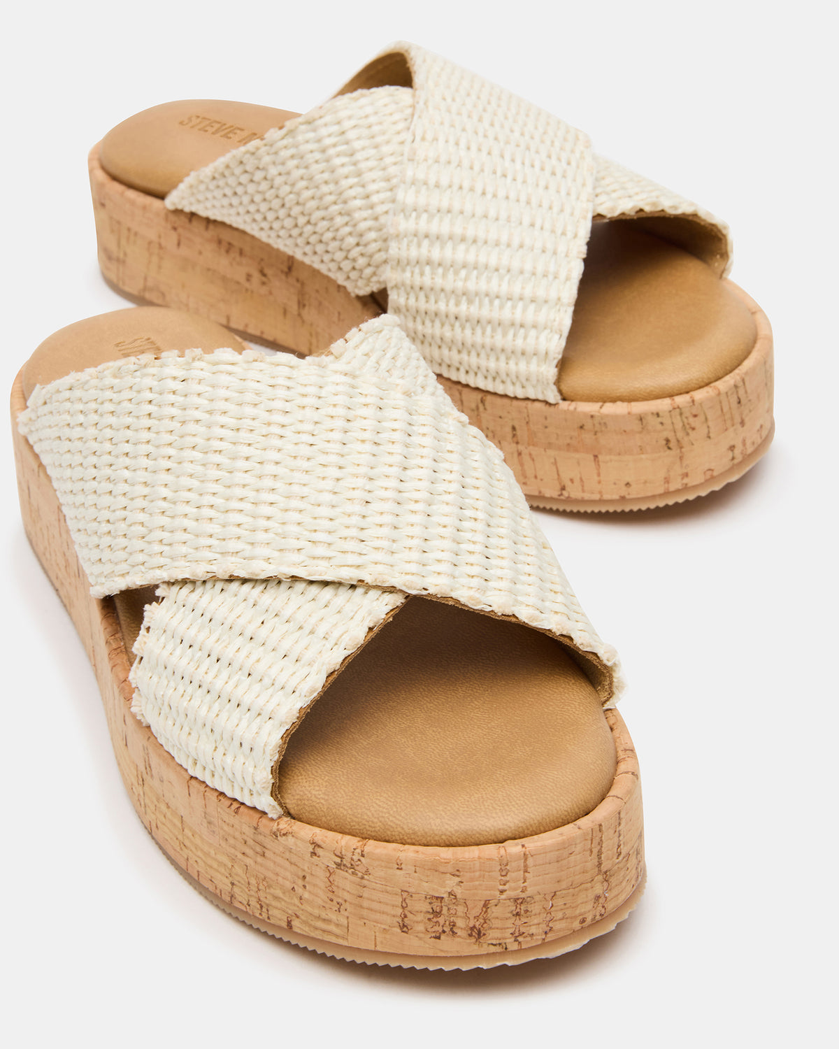 TULUM Bone Raffia Platform Flatform Women's Sandal | Steve Madden