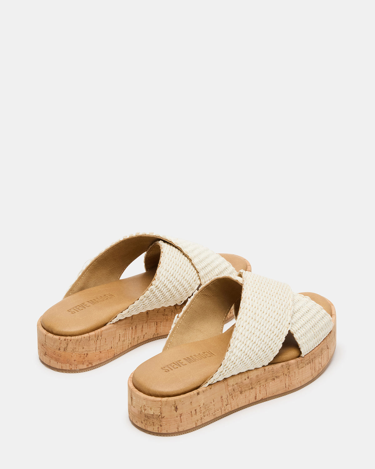 TULUM Bone Raffia Platform Flatform Women's Sandal | Steve Madden