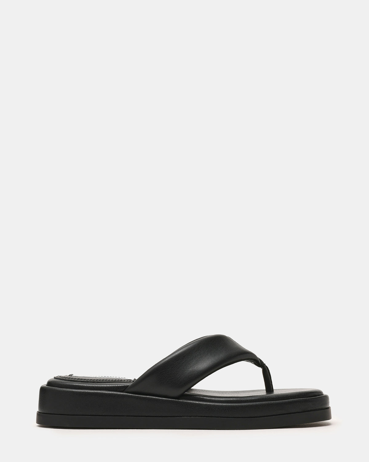 BELLA Black Thong Square-Toe Platform Women's Sandal | Steve Madden