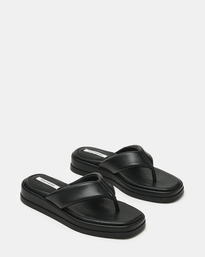 BELLA Black Thong Square-Toe Platform Women's Sandal | Steve Madden