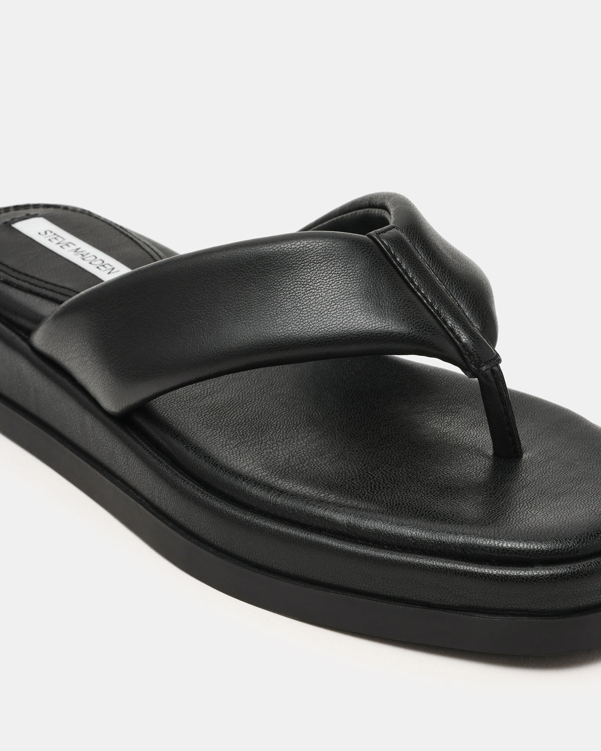 BELLA Black Thong Square-Toe Platform Women's Sandal | Steve Madden