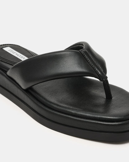 BELLA Black Thong Square-Toe Platform Women's Sandal | Steve Madden
