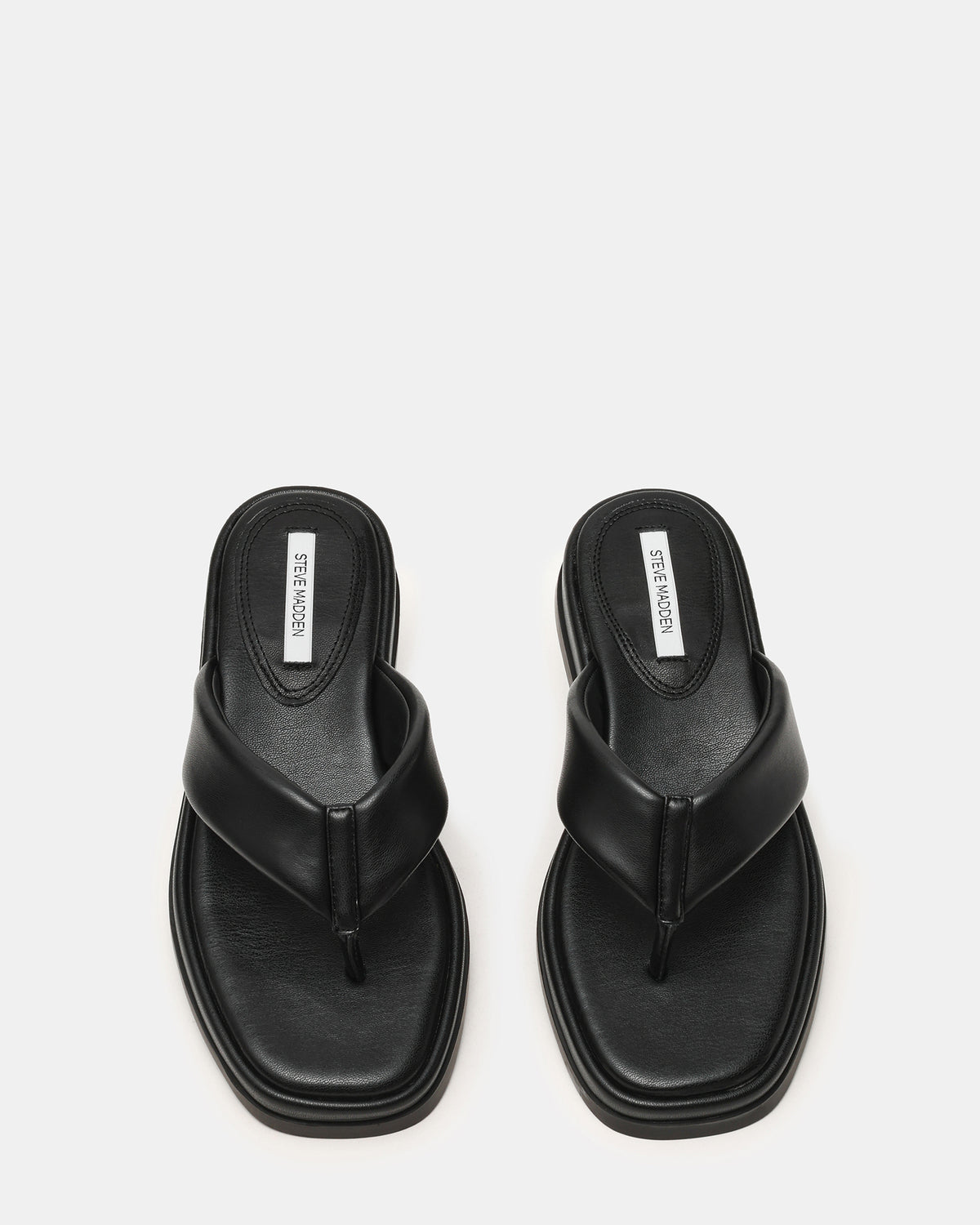 BELLA Black Thong Square-Toe Platform Women's Sandal | Steve Madden