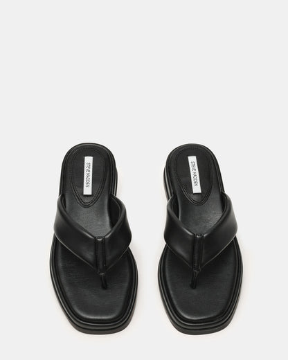BELLA Black Thong Square-Toe Platform Women's Sandal | Steve Madden