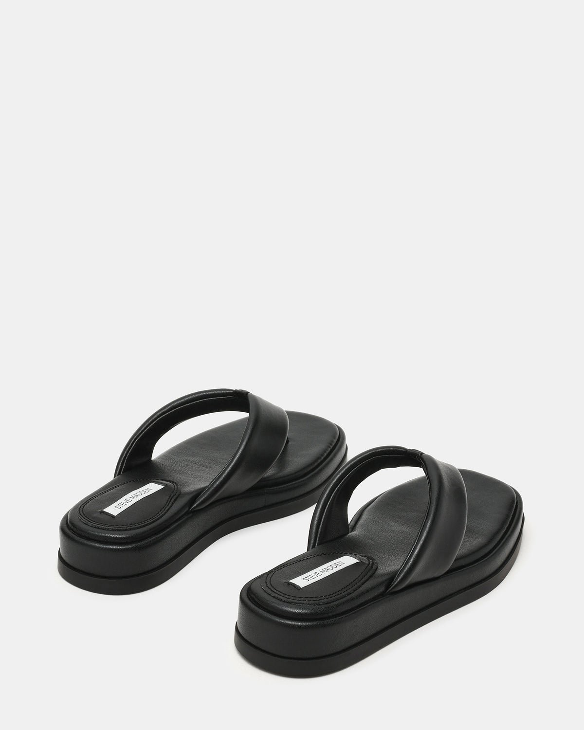 BELLA Black Thong Square-Toe Platform Women's Sandal | Steve Madden