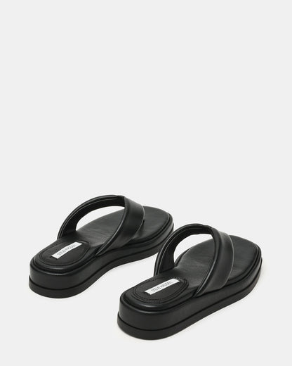 BELLA Black Thong Square-Toe Platform Women's Sandal | Steve Madden