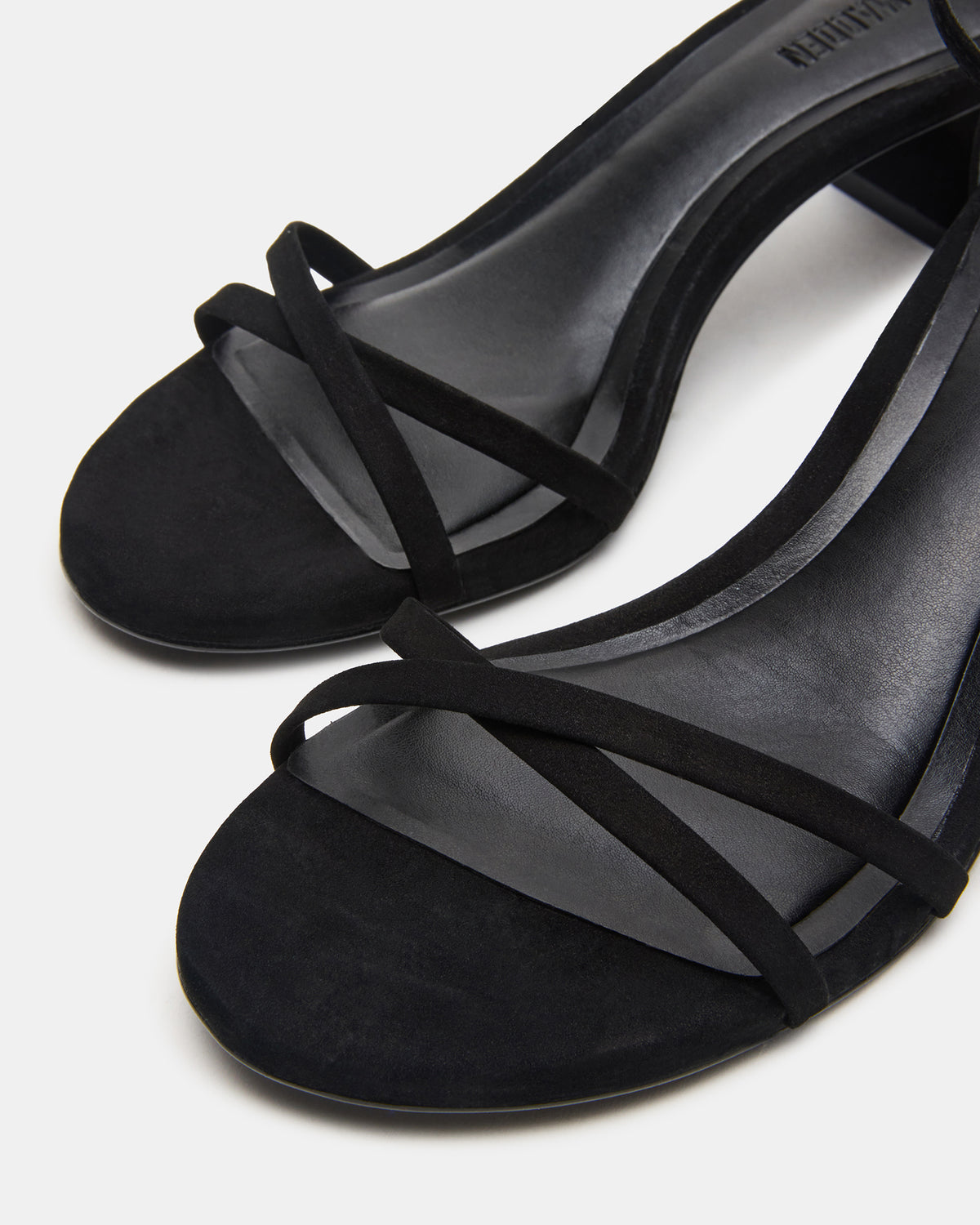 RAE Black Nubuck Strappy Block Heel Women's Sandal | Steve Madden