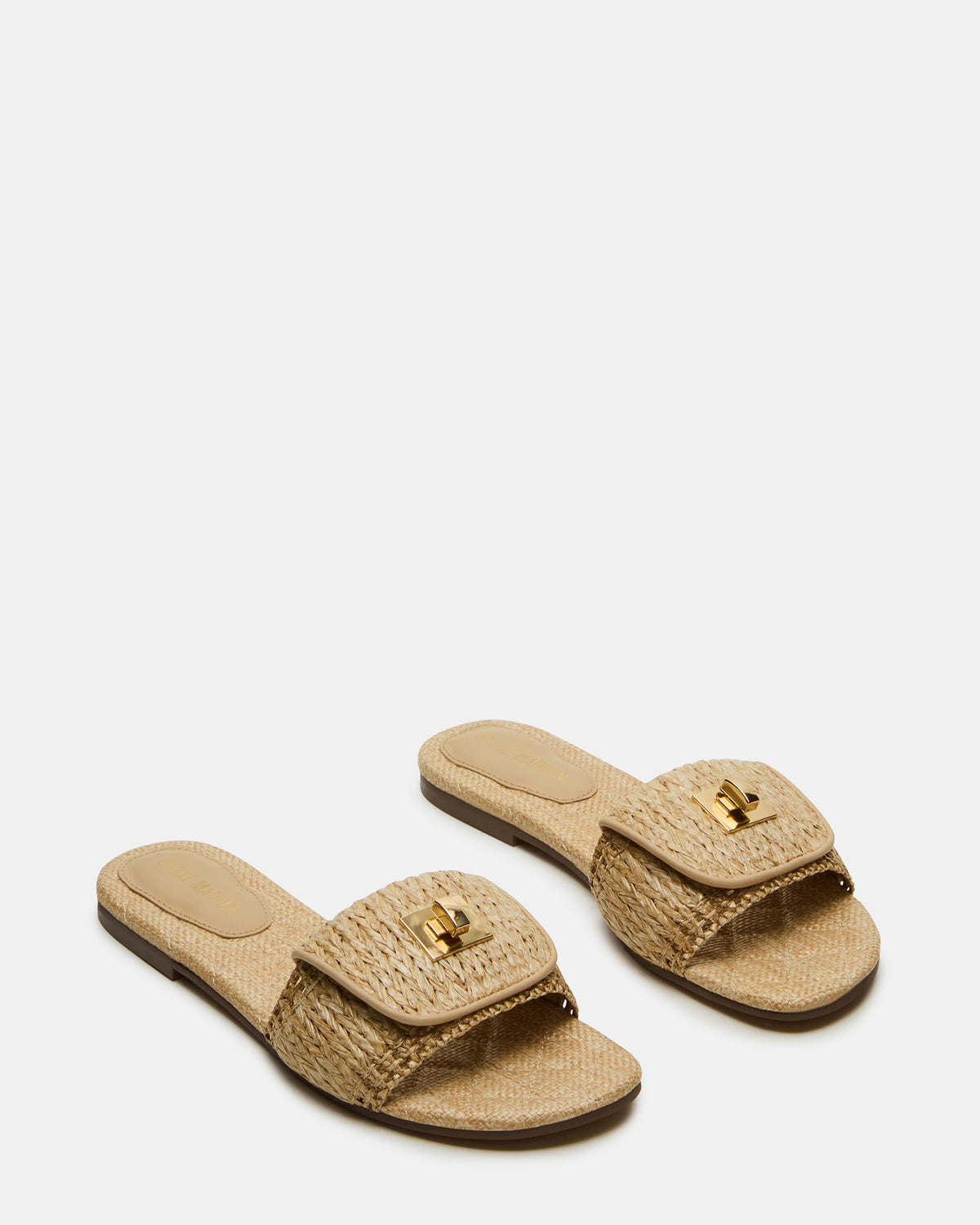 MORELAND Natural Raffia Slide Women's Sandal | Steve Madden
