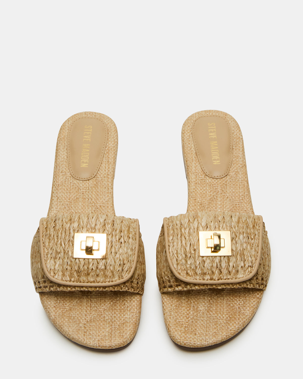 MORELAND Natural Raffia Slide Women's Sandal | Steve Madden