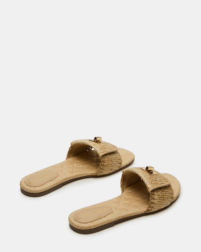 MORELAND Natural Raffia Slide Women's Sandal | Steve Madden