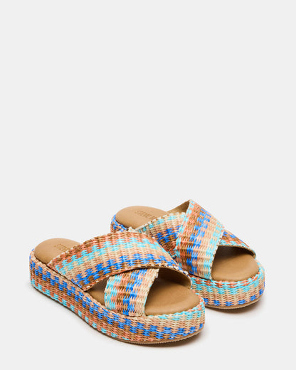 TULUM Raffia Multi Platform Flatform Women's Sandal | Steve Madden