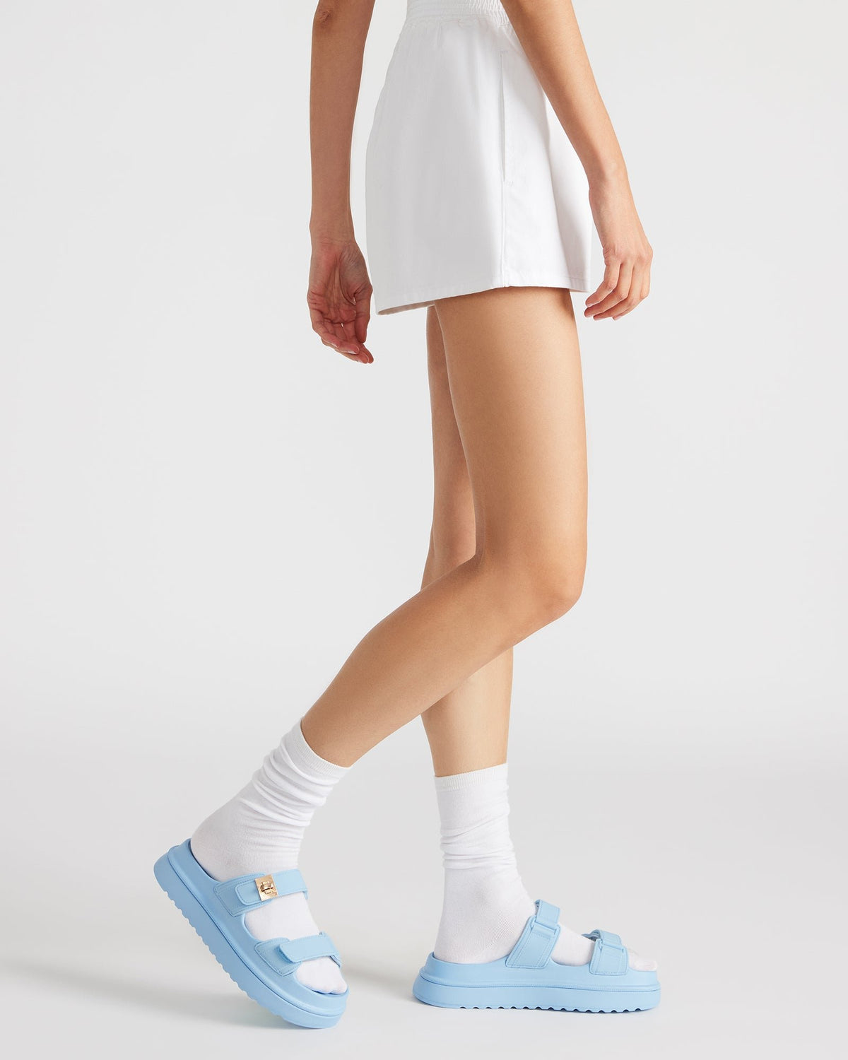 BIGSCHMONA JELLY Light Blue Women's Platform Slide Sandal | Steve Madden