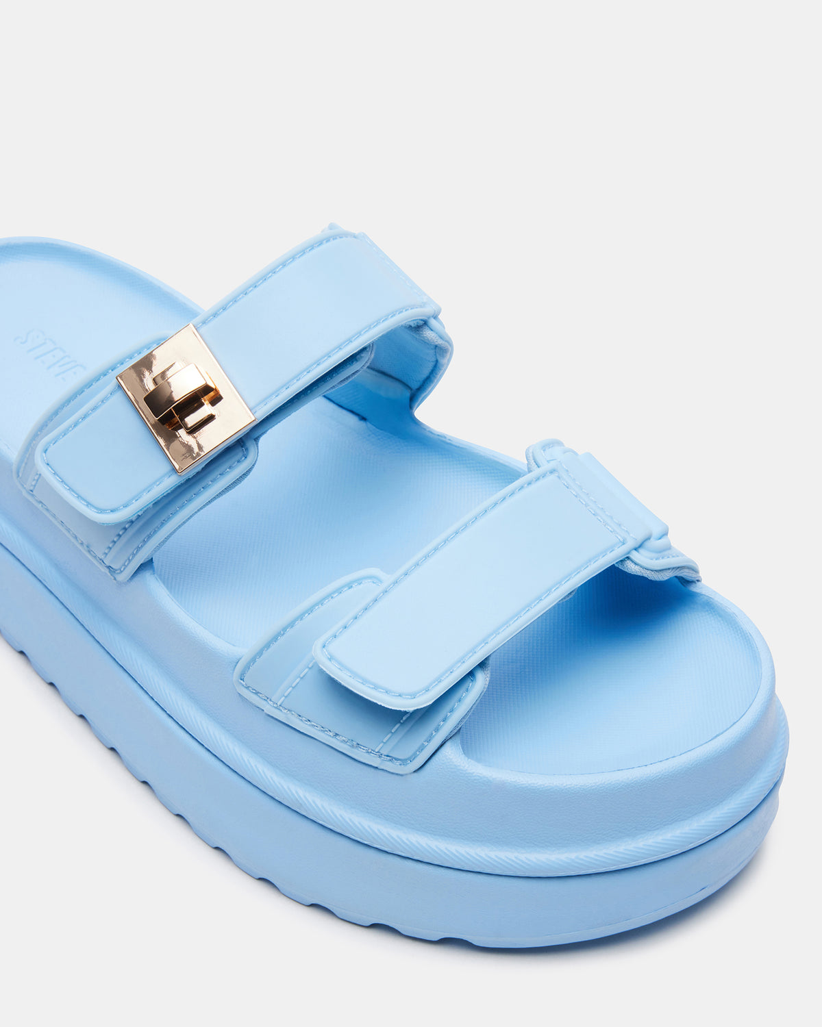 BIGSCHMONA JELLY Light Blue Women's Platform Slide Sandal | Steve Madden