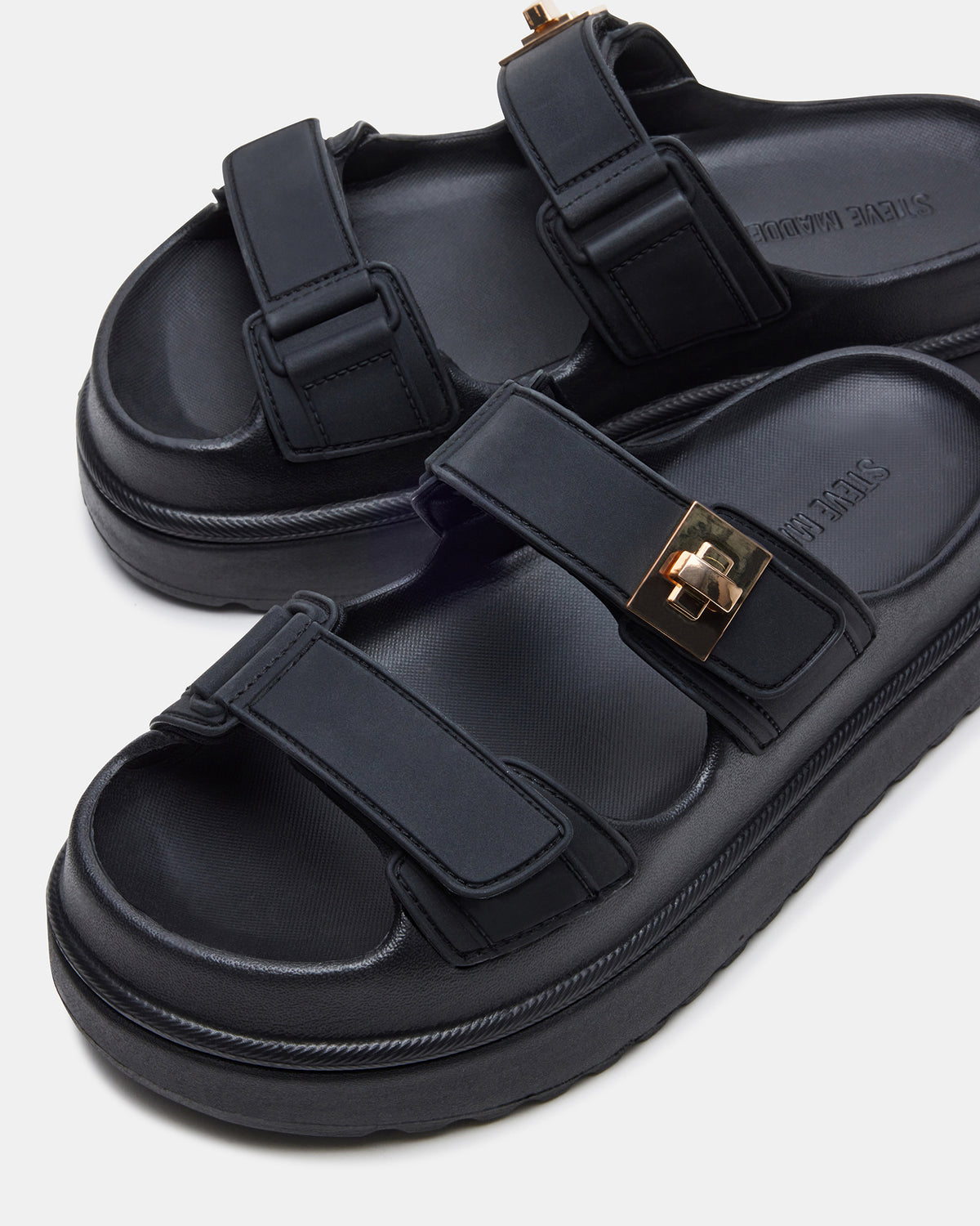 BIGSCHMONA JELLY Black Women's Platform Slide Sandal | Steve Madden
