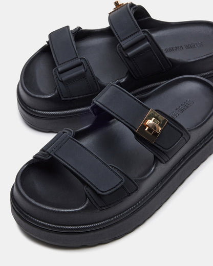 BIGSCHMONA JELLY Black Women's Platform Slide Sandal | Steve Madden