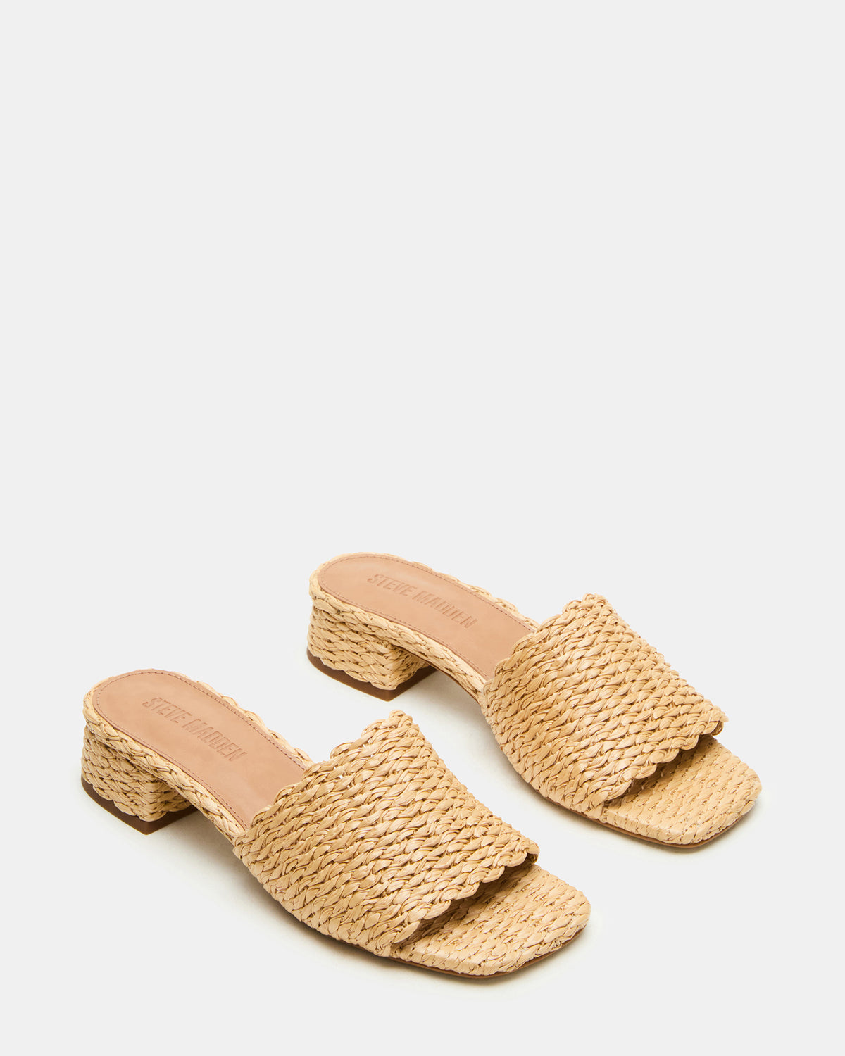 MONTGOMERY Raffia Square-Toe Slide Mule Women's Sandal | Steve Madden