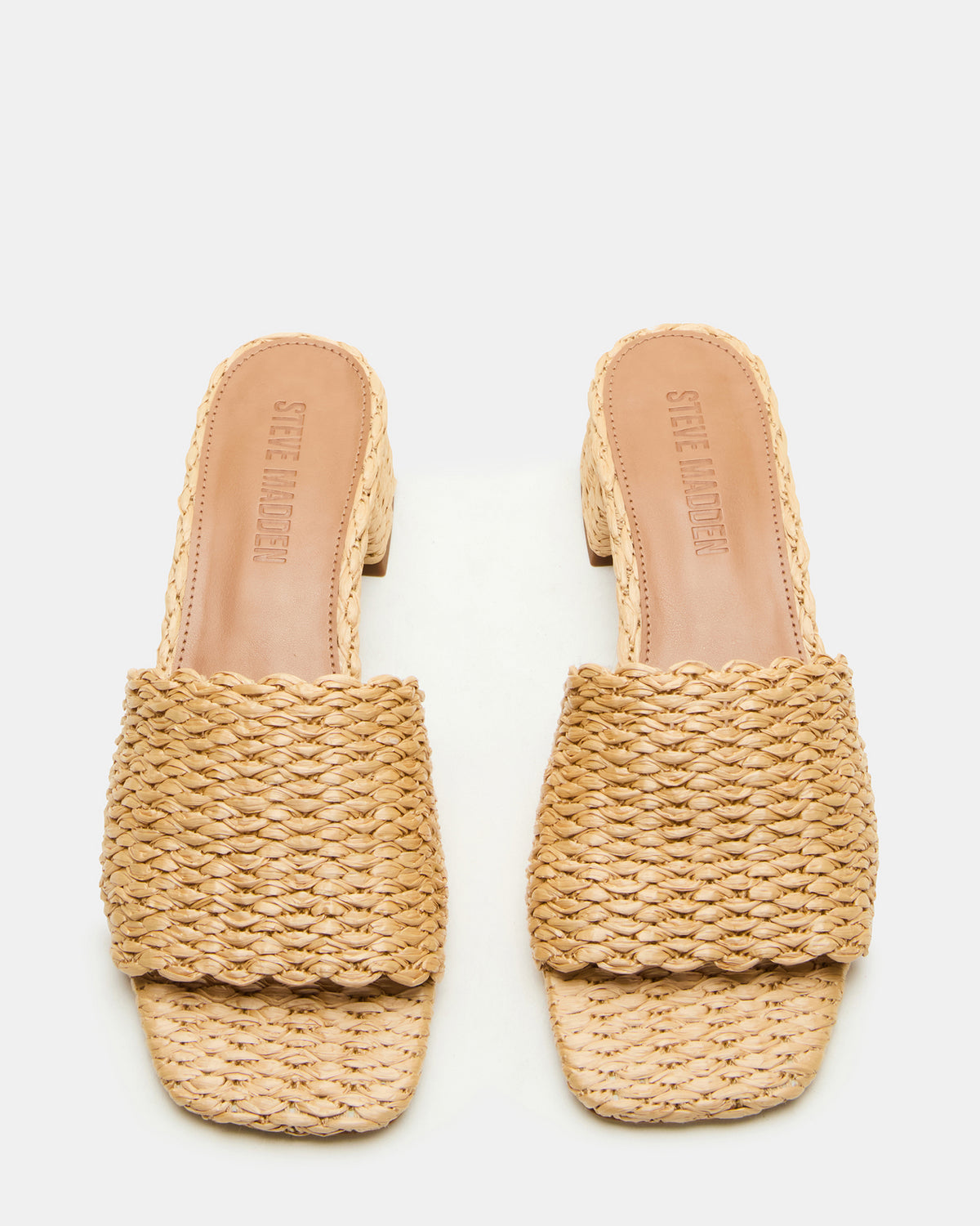 MONTGOMERY Raffia Square-Toe Slide Mule Women's Sandal | Steve Madden