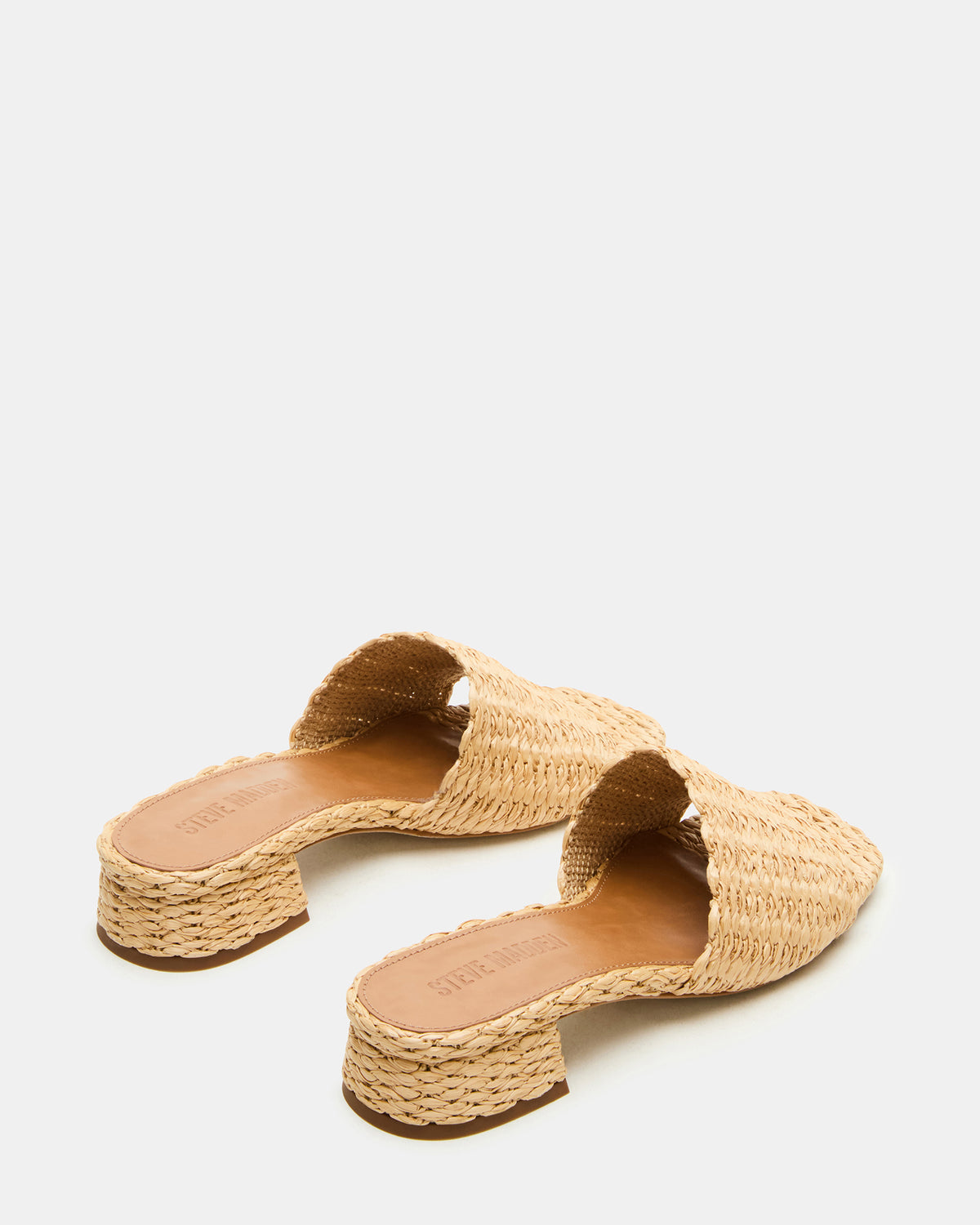 MONTGOMERY Raffia Square-Toe Slide Mule Women's Sandal | Steve Madden