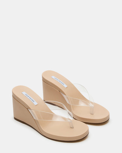 PLAYING Clear Thong Wedge Women's Sandal | Steve Madden