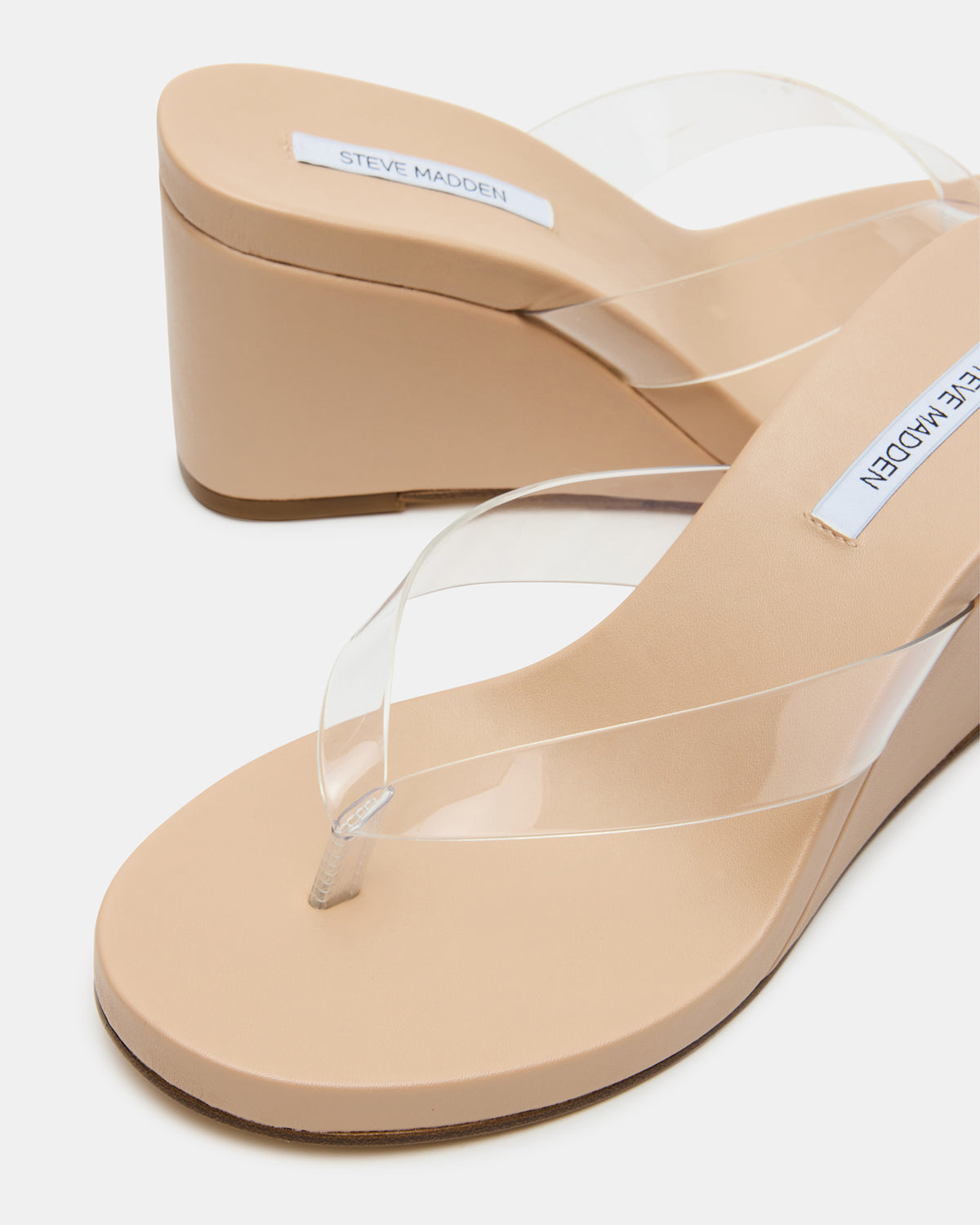 PLAYING Clear Thong Wedge Women's Sandal | Steve Madden