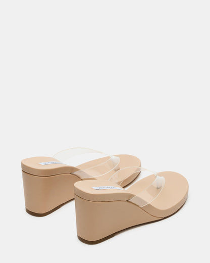 PLAYING Clear Thong Wedge Women's Sandal | Steve Madden