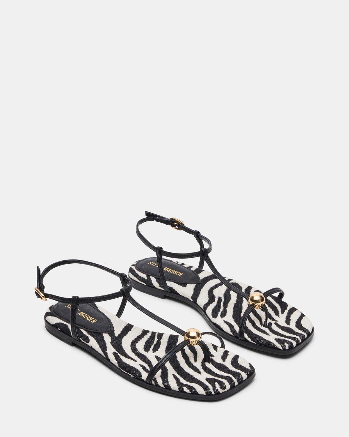 RITZY Zebra Square-Toe Strappy Women's Sandal | Steve Madden