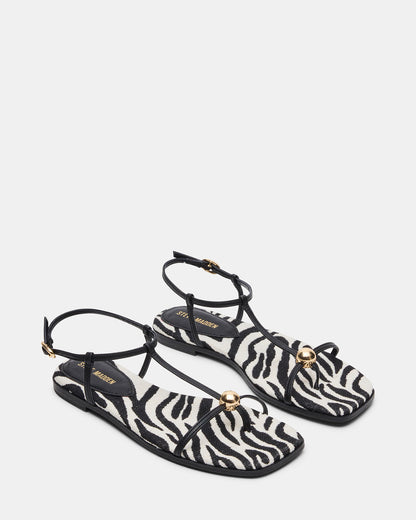 RITZY Zebra Square-Toe Strappy Women's Sandal | Steve Madden