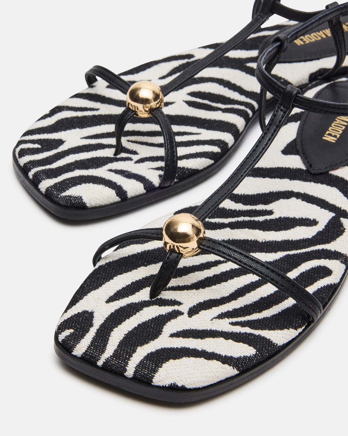 RITZY Zebra Square-Toe Strappy Women's Sandal | Steve Madden