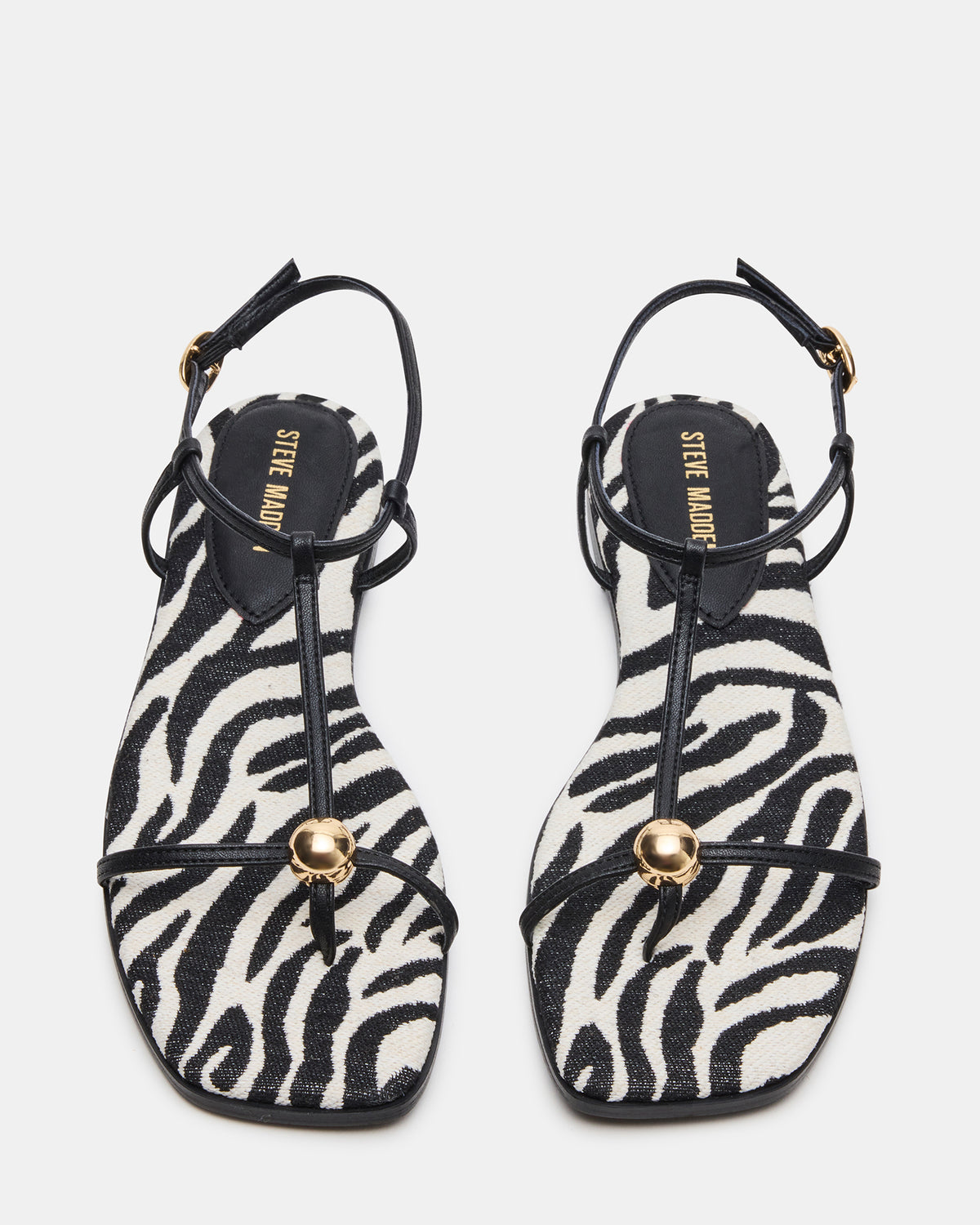 RITZY Zebra Square-Toe Strappy Women's Sandal | Steve Madden