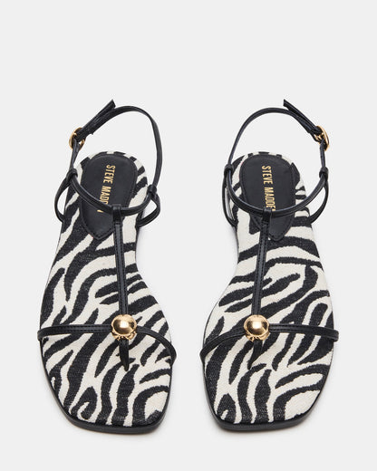 RITZY Zebra Square-Toe Strappy Women's Sandal | Steve Madden