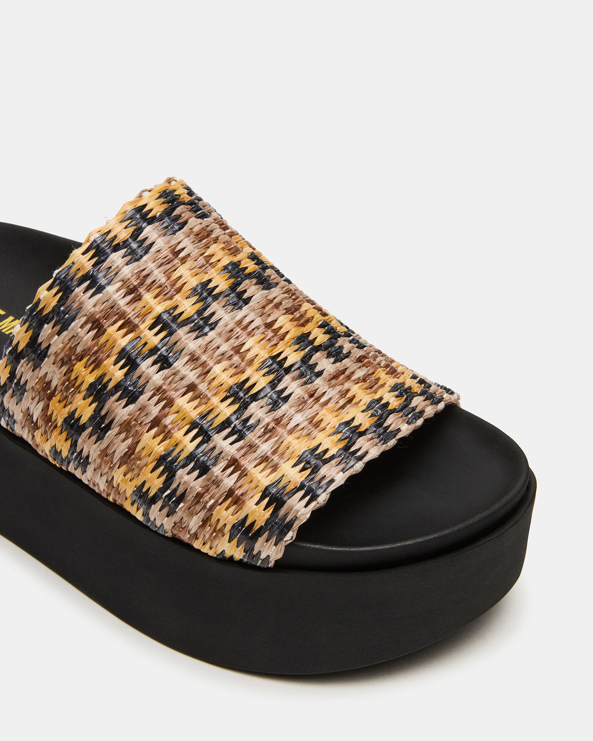 ARWEN Multi Raffia Platform Footbed Slide Chunky Women's Sandal | Steve Madden