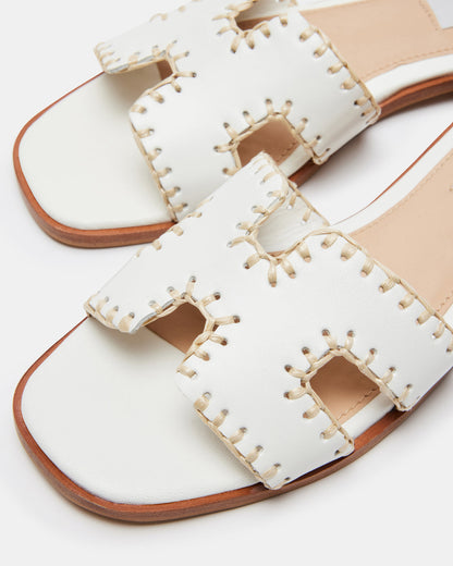 HADYN Woven White Leather Sandal | Women's Designer Sandals | Steve Madden