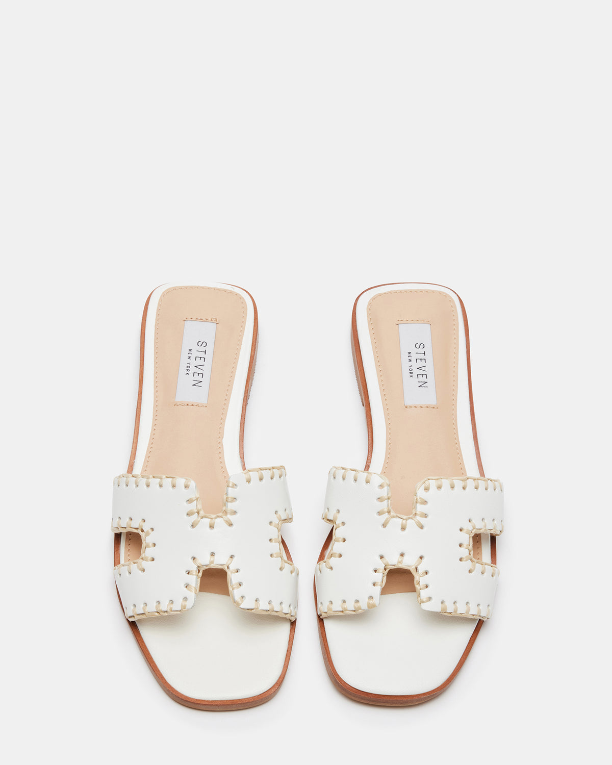 HADYN Woven White Leather Sandal | Women's Designer Sandals | Steve Madden